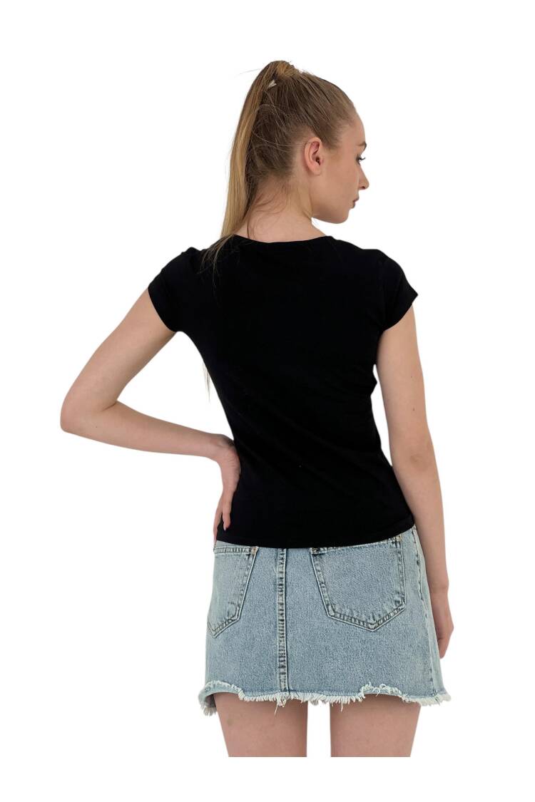Kiss Printed Short Sleeve Skinny White T-Shirt