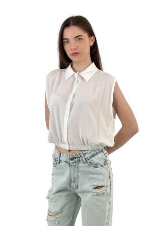 Textured Sleeveless Shirt - Summer Chic - MISS POEM - Globality Store - Women Clothes Wholesale Turkey