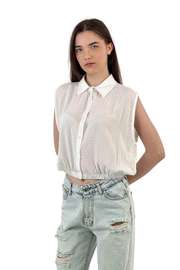 Textured Sleeveless Shirt - Summer Chic