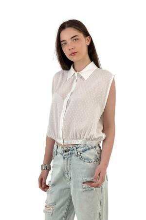 Textured Sleeveless Shirt - Summer Chic - MISS POEM - Globality Store - Women Clothes Wholesale Turkey