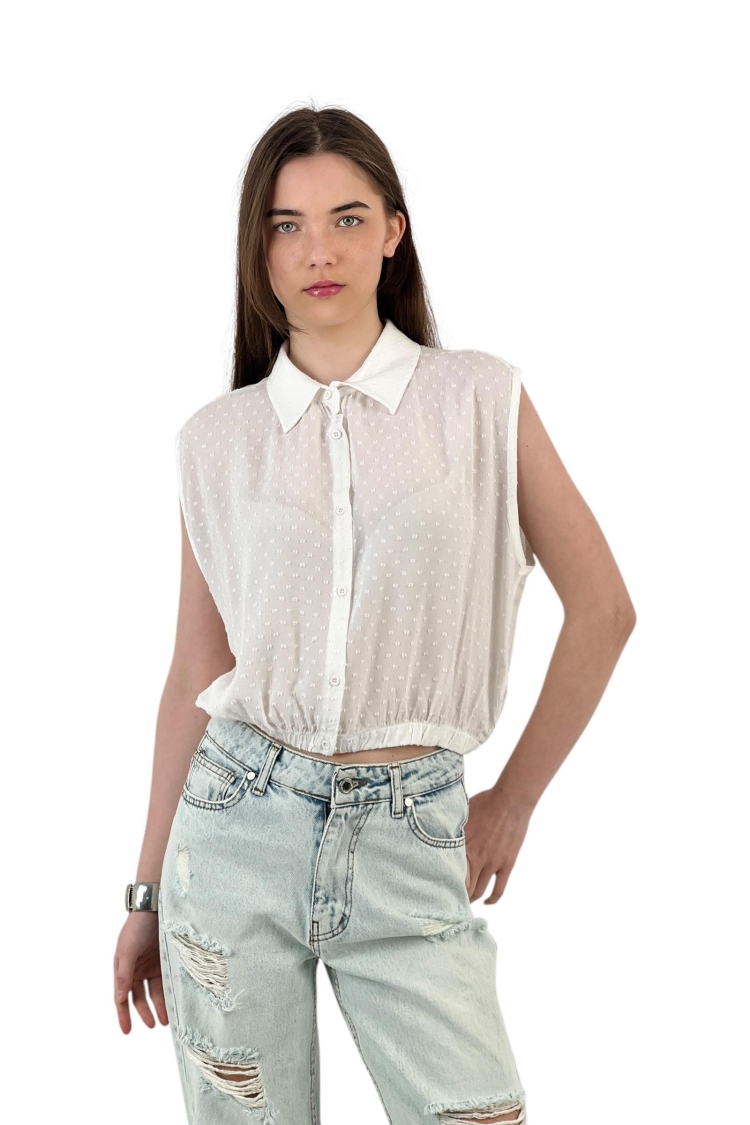 Textured Sleeveless Shirt - Summer Chic