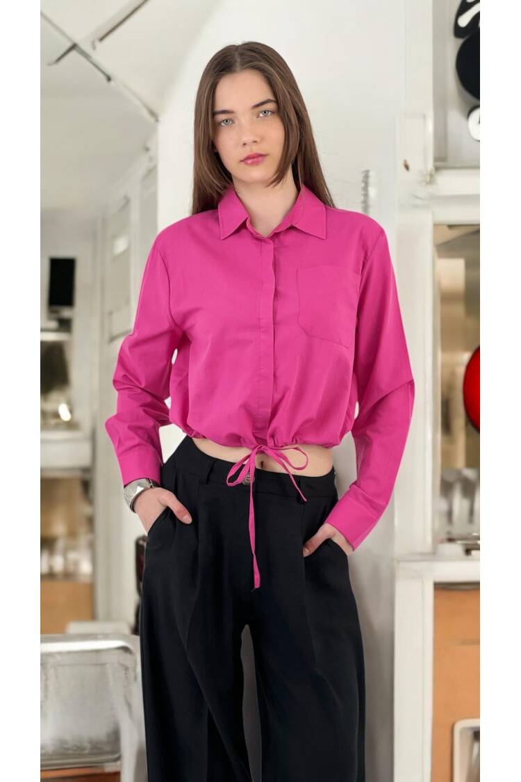 Ruffle Detailed Lace-up Shirt - Four Color Options - MISS POEM - Globality Store - Women Clothes Wholesale Turkey