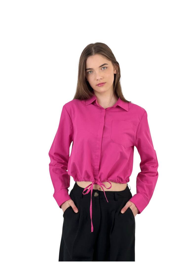Ruffle Detailed Lace-up Shirt - Four Color Options