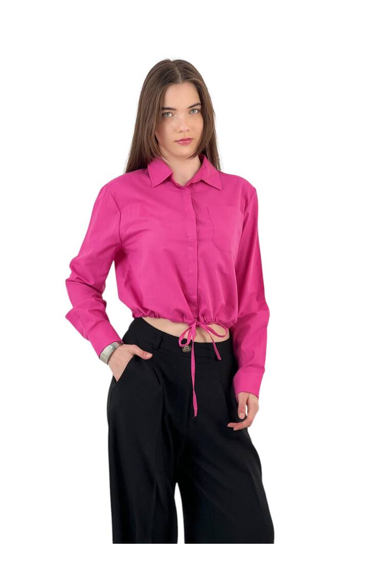 Ruffle Detailed Lace-up Shirt - Four Color Options
