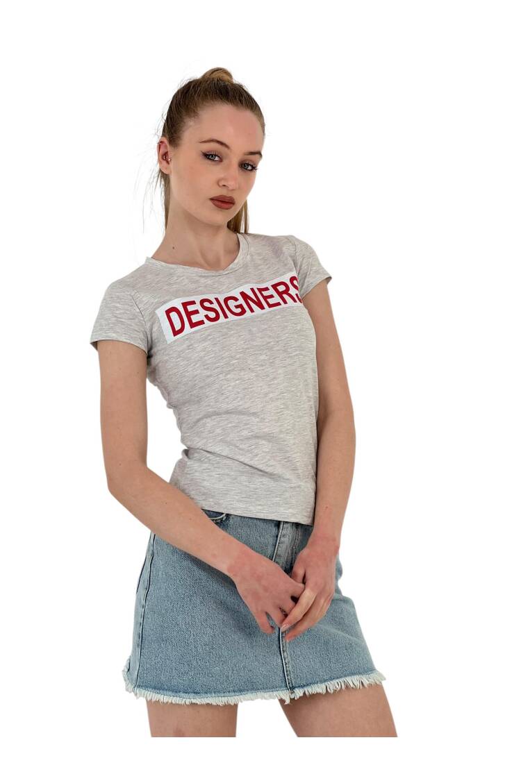 Summer Letter Print Short Sleeve Slim Black T-Shirt - MISS POEM - Globality Store - Women Clothes Wholesale Turkey