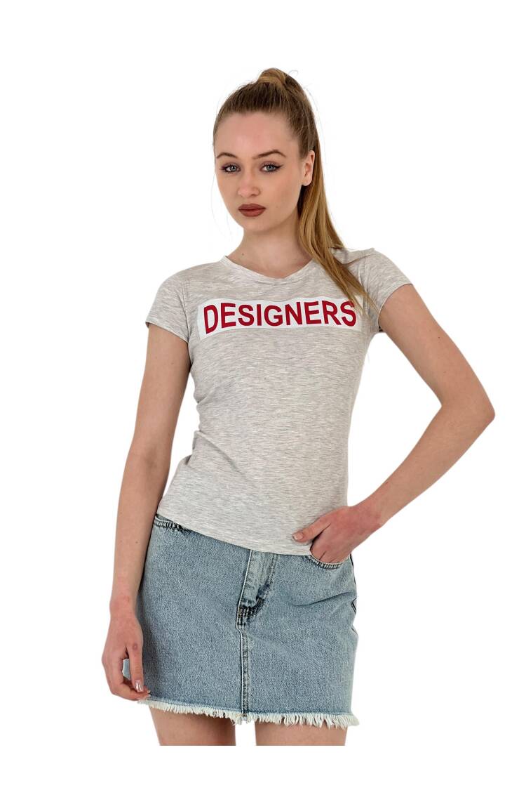 Summer Letter Print Short Sleeve Slim Black T-Shirt