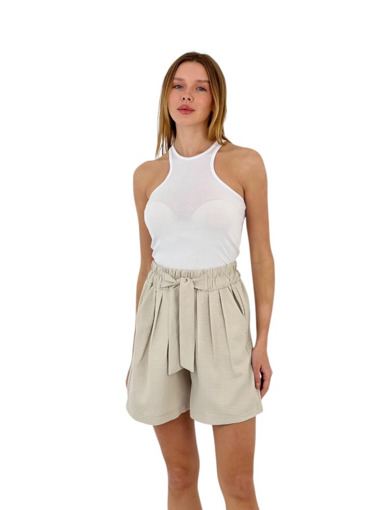 Belted High Waist Shorts