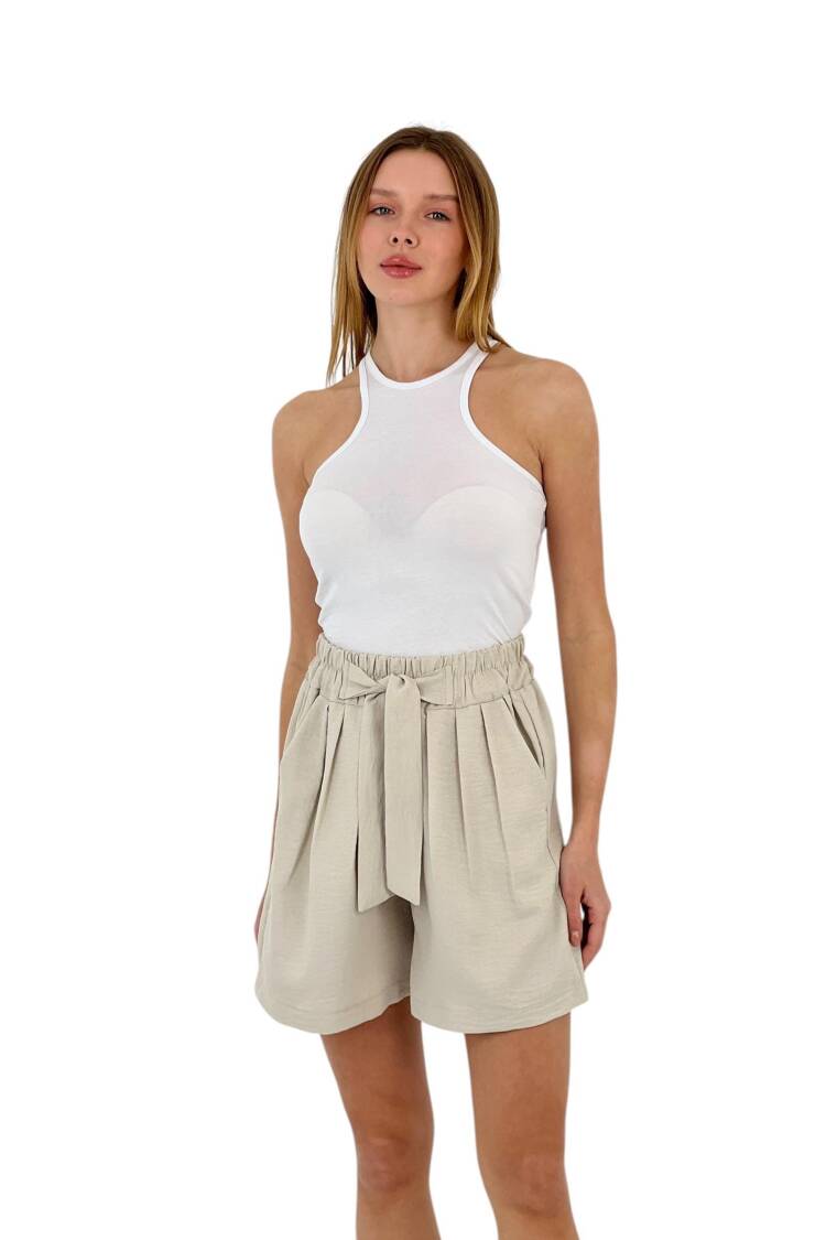 Belted High Waist Shorts