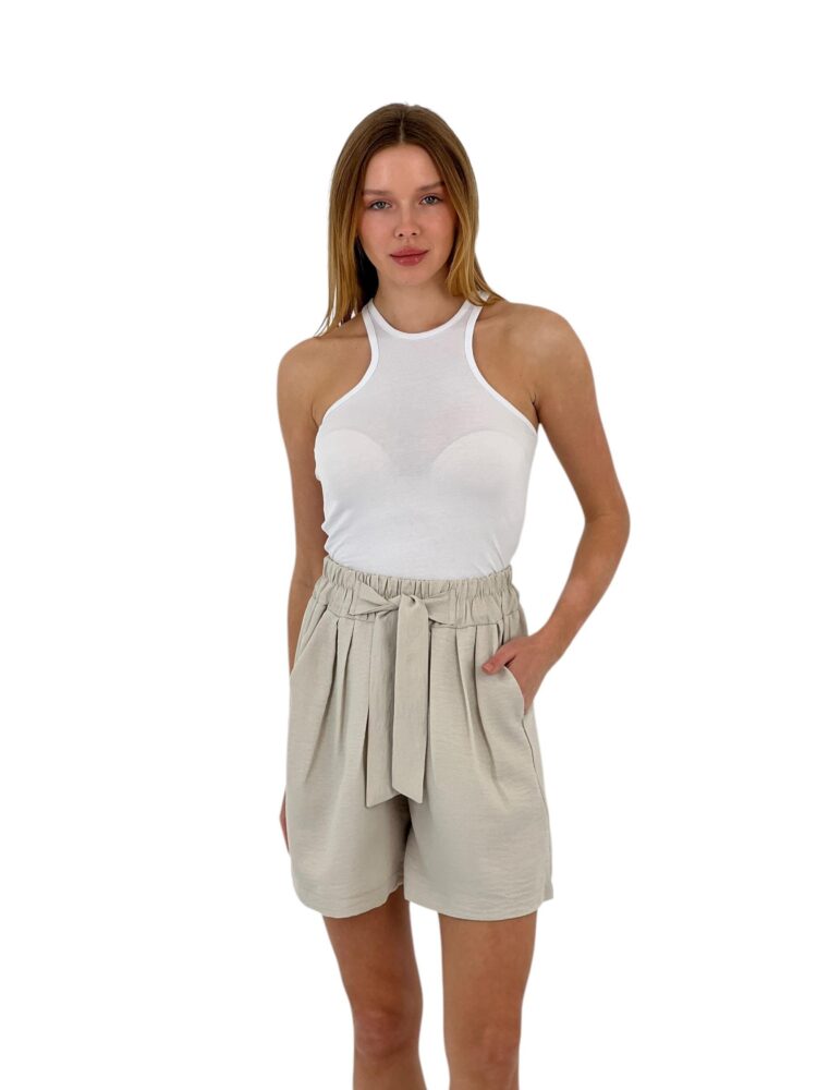 Belted High Waist Shorts - MISS POEM - Globality Store - Women Clothes Wholesale Turkey