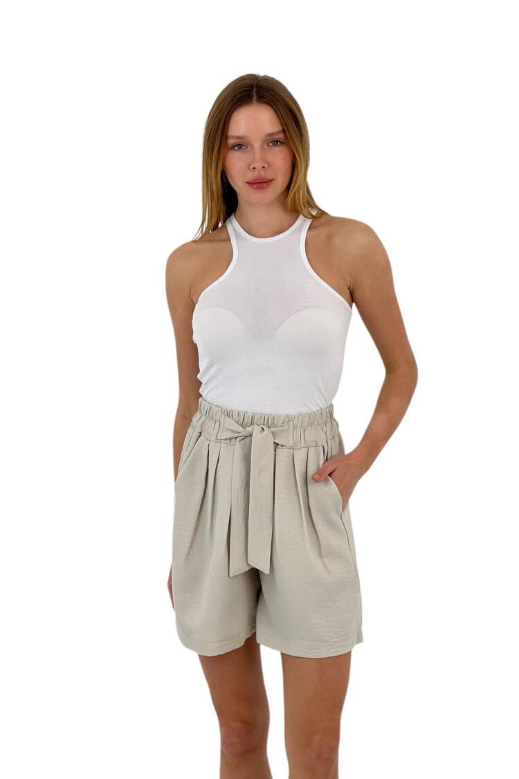 Belted High Waist Shorts - MISS POEM - Globality Store - Women Clothes Wholesale Turkey