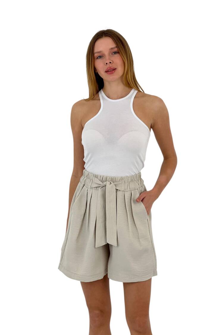 Belted High Waist Shorts