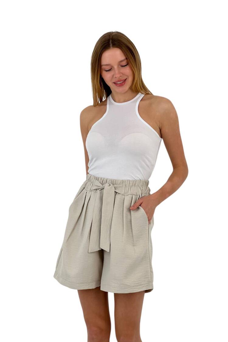 Belted High Waist Shorts