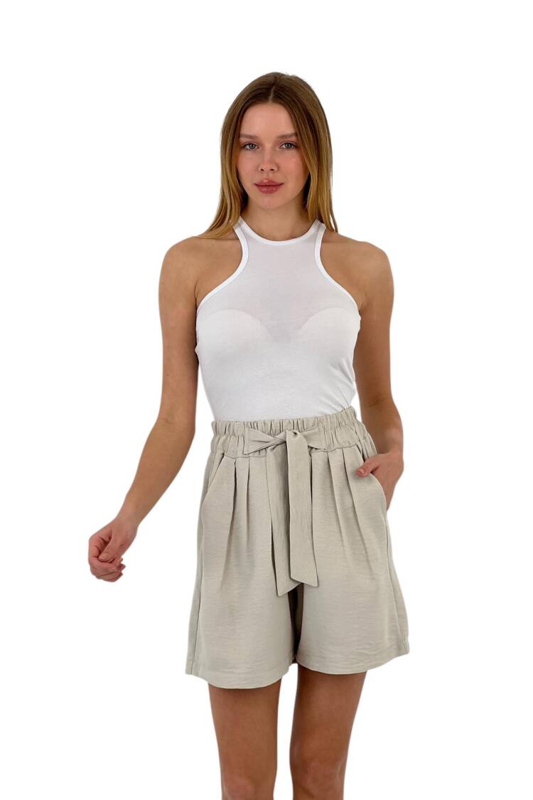 Belted High Waist Shorts