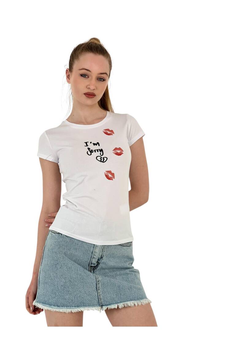 Kiss Printed Short Sleeve SkinnyT-Shirt