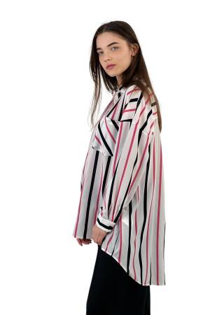 Striped Oversized Shirt - Two Color Options - MISS POEM - Globality Store - Women Clothes Wholesale Turkey