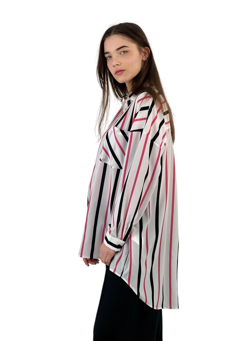 Striped Oversized Shirt - Two Color Options