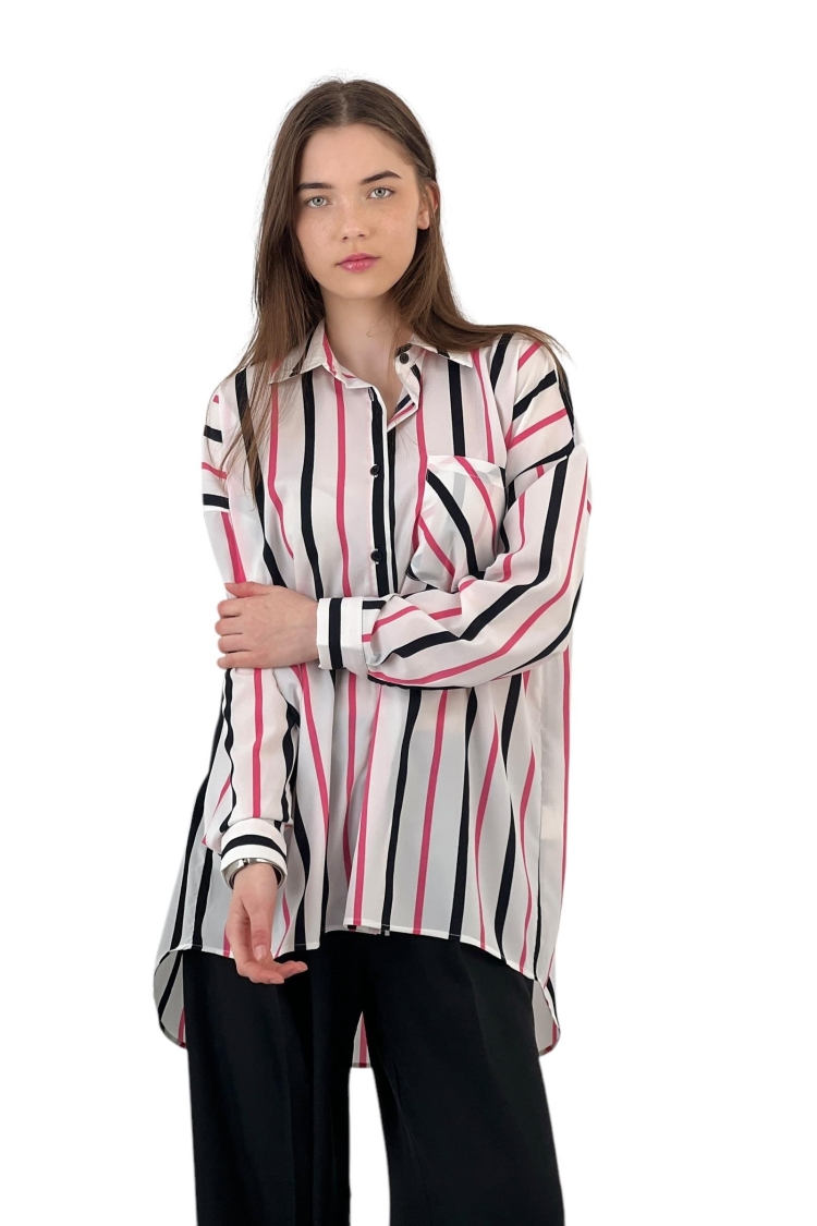 Striped Oversized Shirt - Two Color Options
