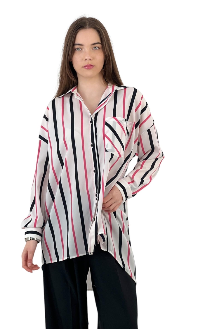 Striped Oversized Shirt - Two Color Options