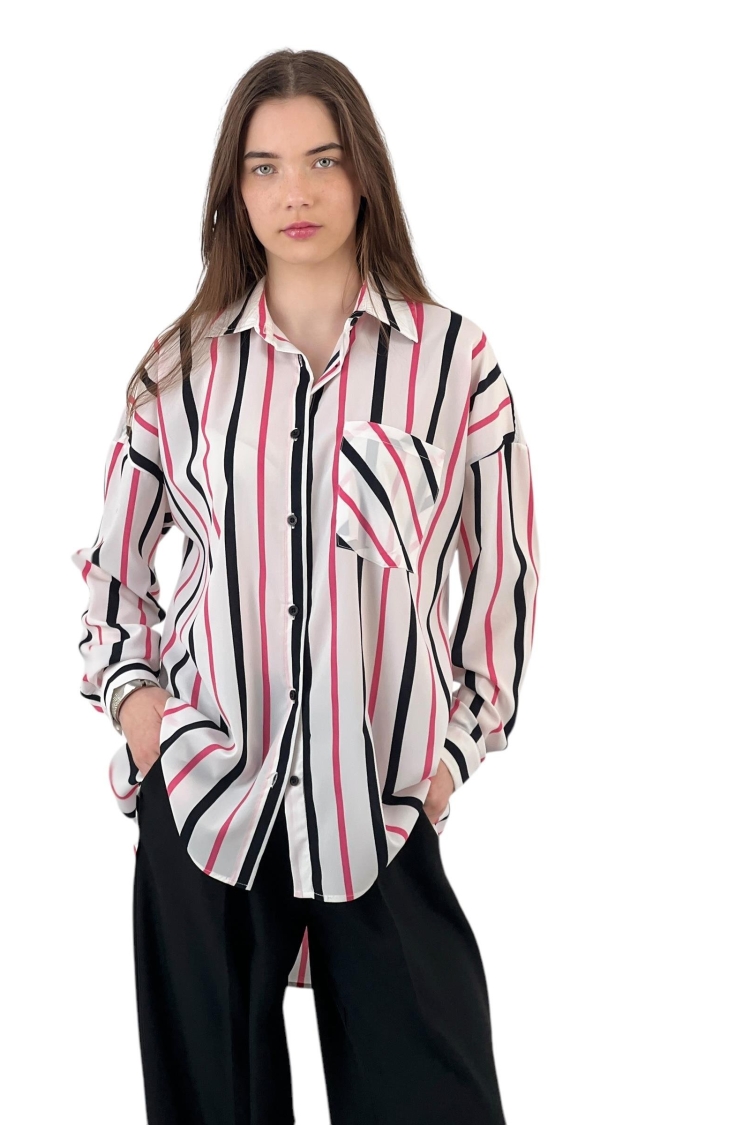 Striped Oversized Shirt - Two Color Options
