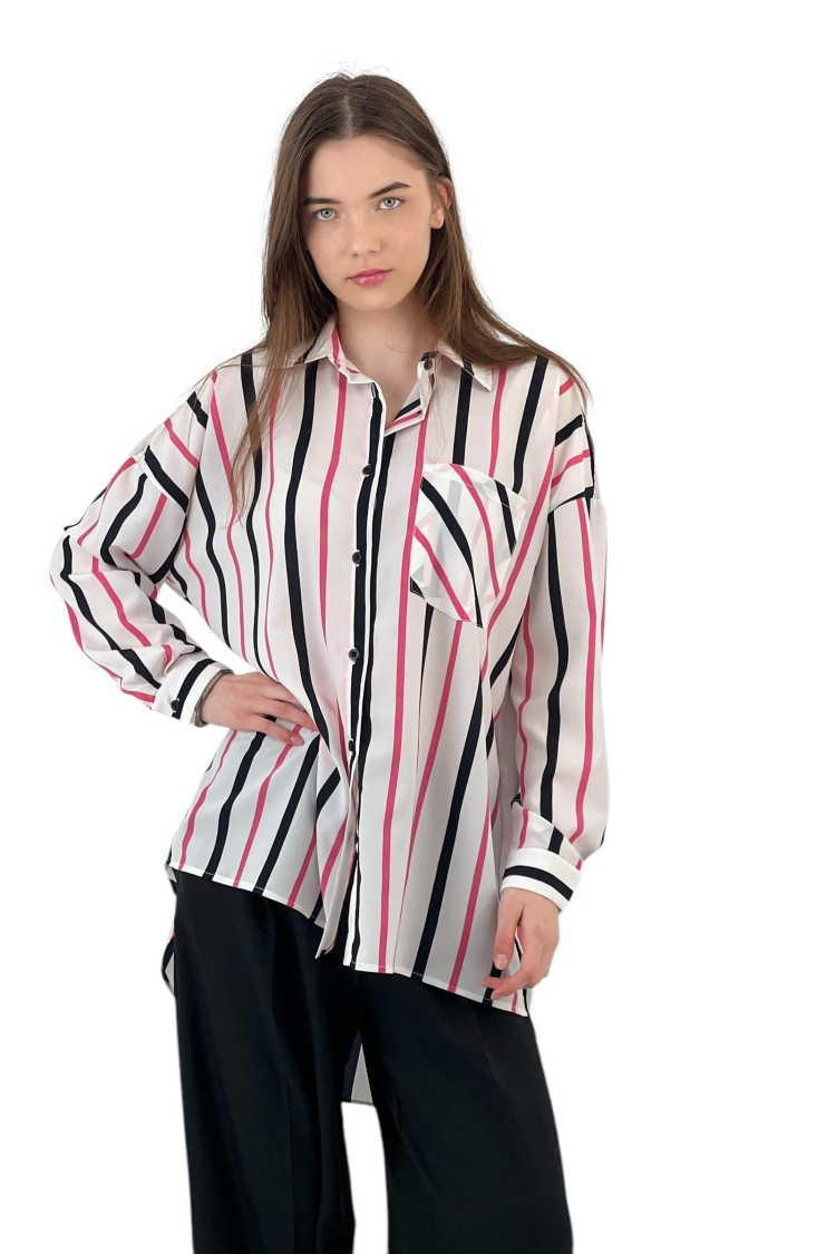 Striped Oversized Shirt - Two Color Options