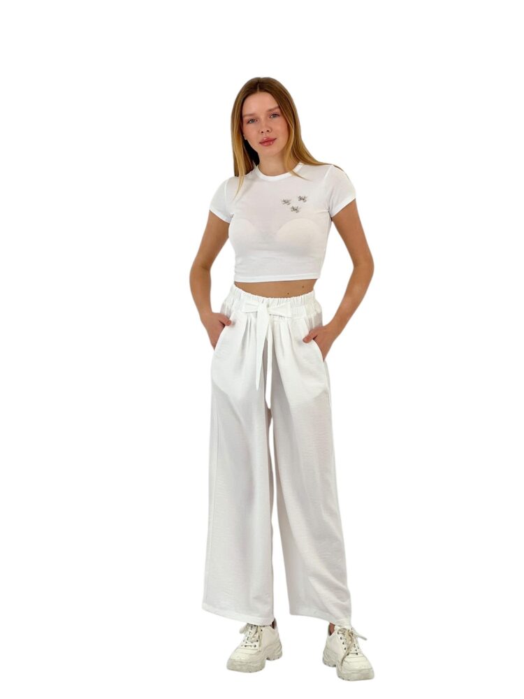 Wide Leg Belted Pants