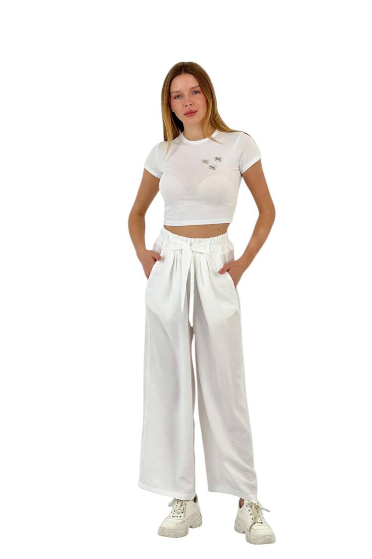 Wide Leg Belted Pants
