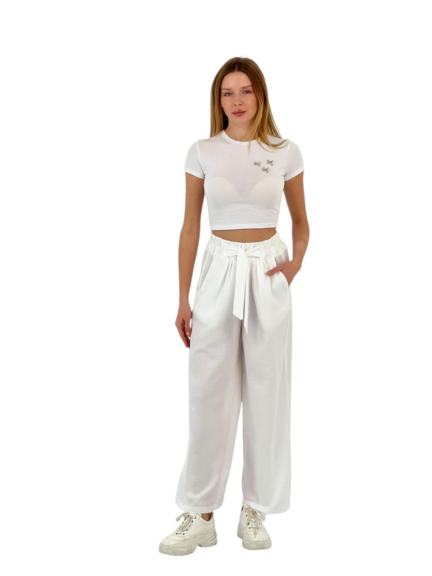 Wide Leg Belted Pants - MISS POEM - Globality Store - Women Clothes Wholesale Turkey