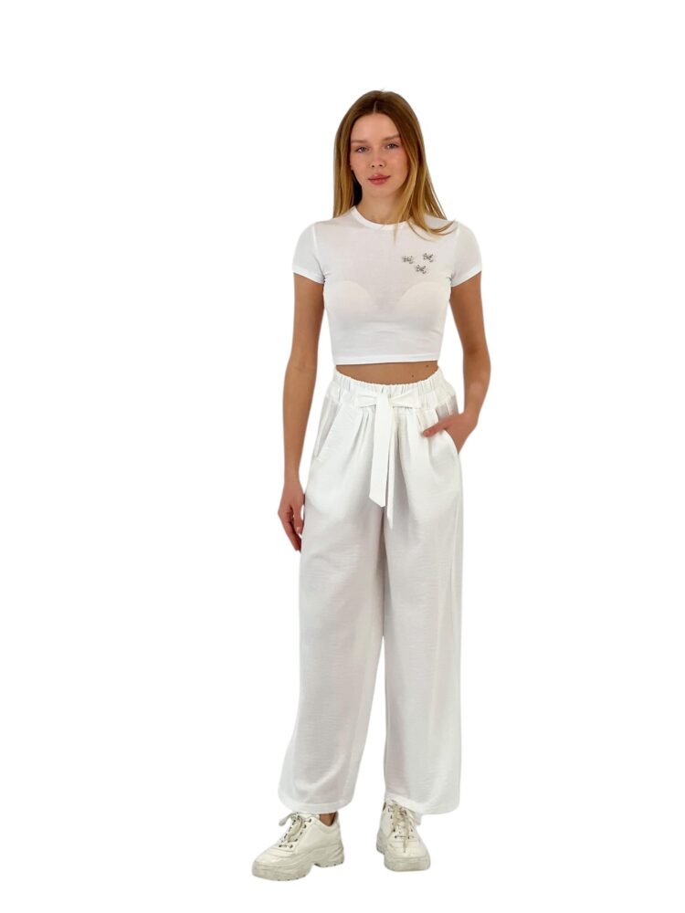 Wide Leg Belted Pants