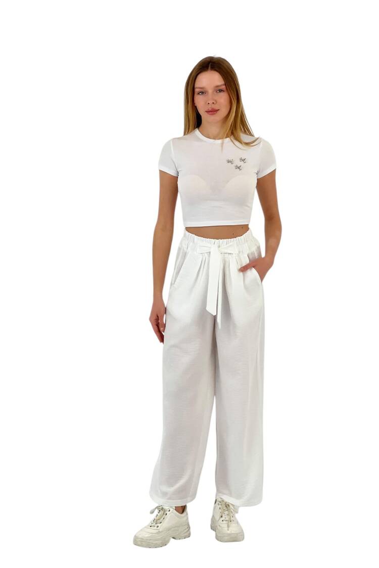 Wide Leg Belted Pants