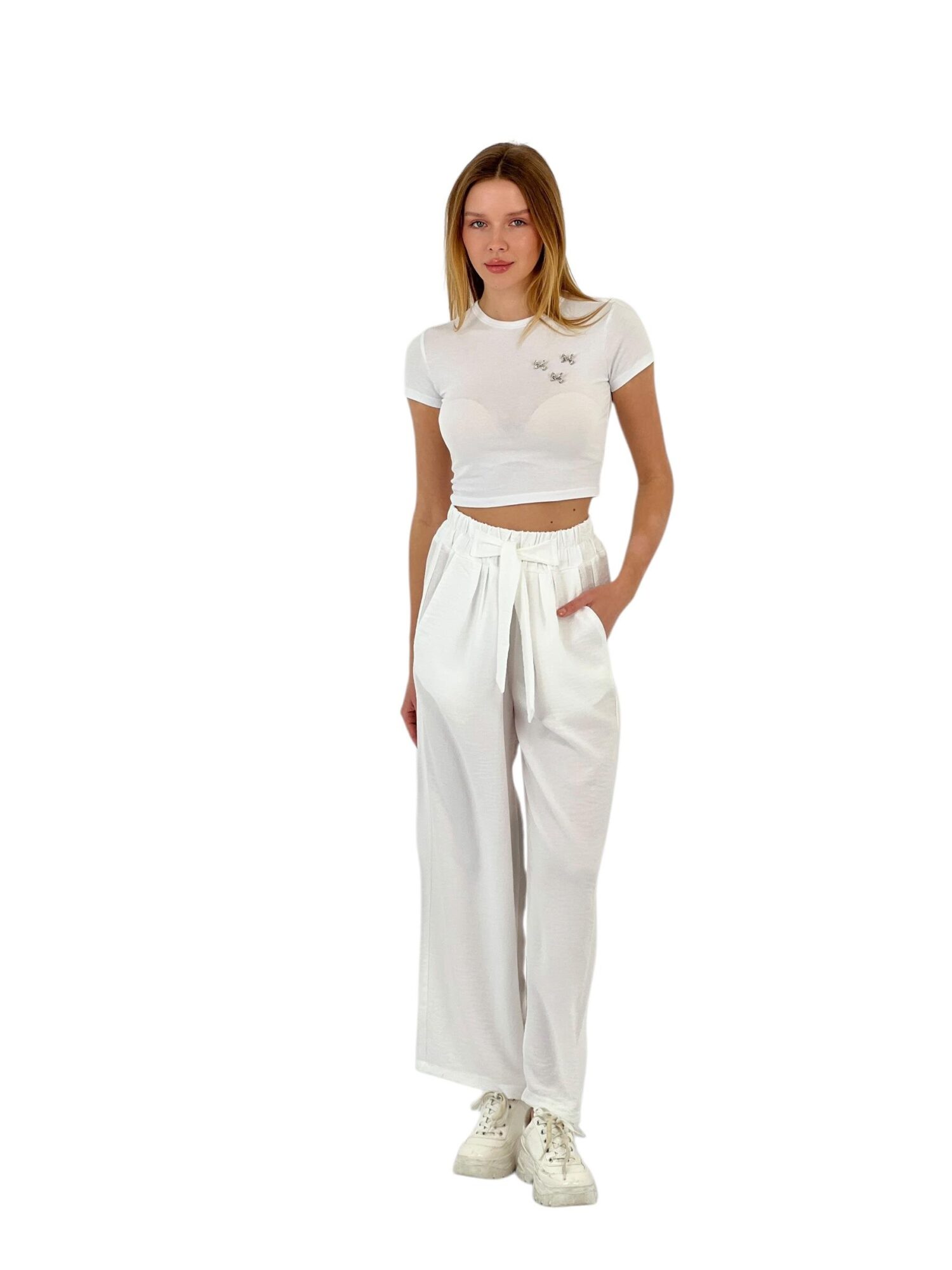 Wide Leg Belted Pants - MISS POEM - Globality Store - Women Clothes Wholesale Turkey