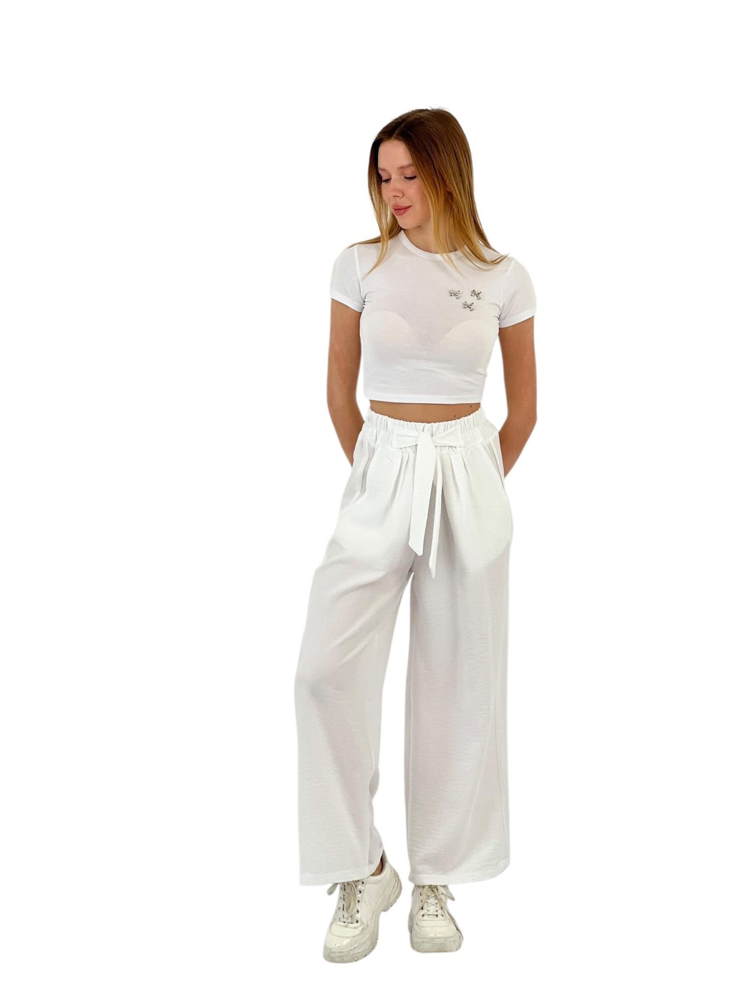 Wide Leg Belted Pants - MISS POEM - Globality Store - Women Clothes Wholesale Turkey