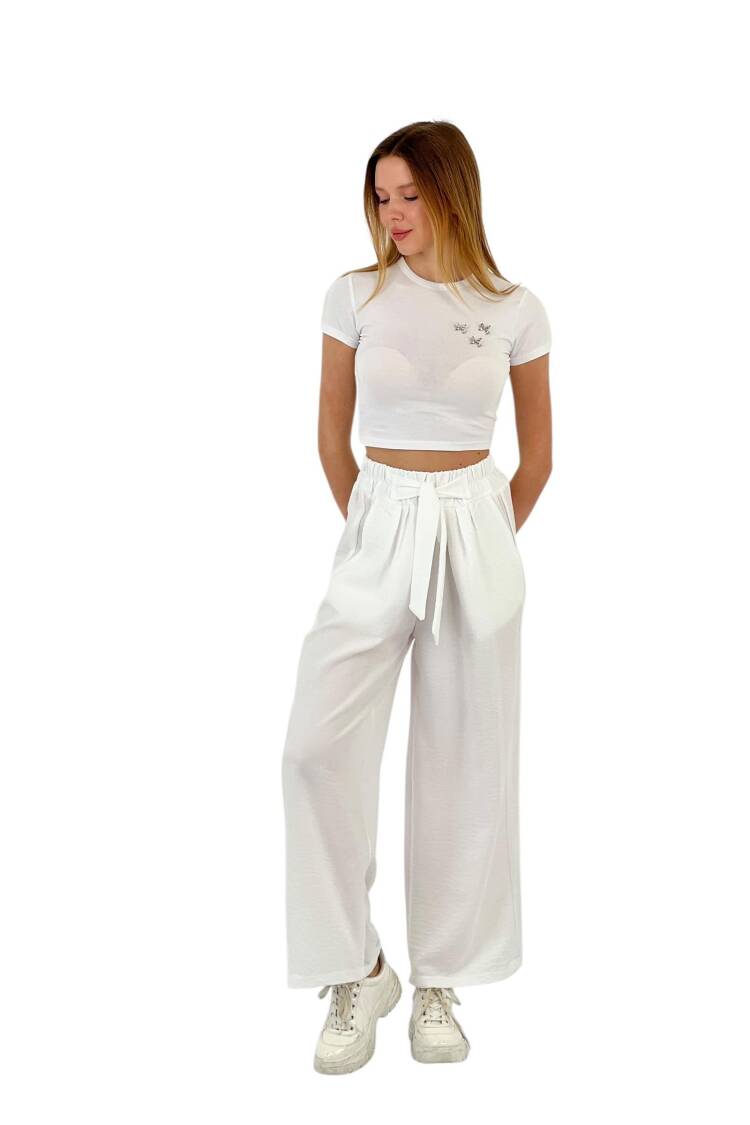 Wide Leg Belted Pants
