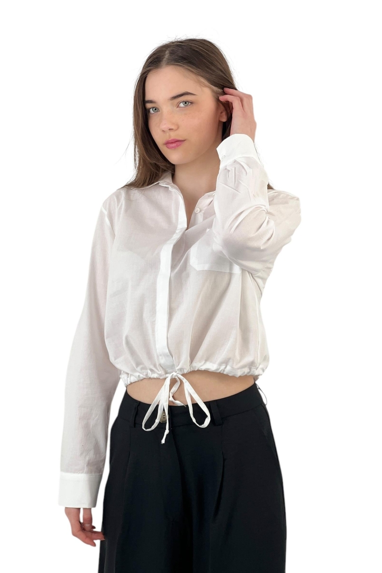 Ruffle Detailed Lace-up Shirt - Four Color Options