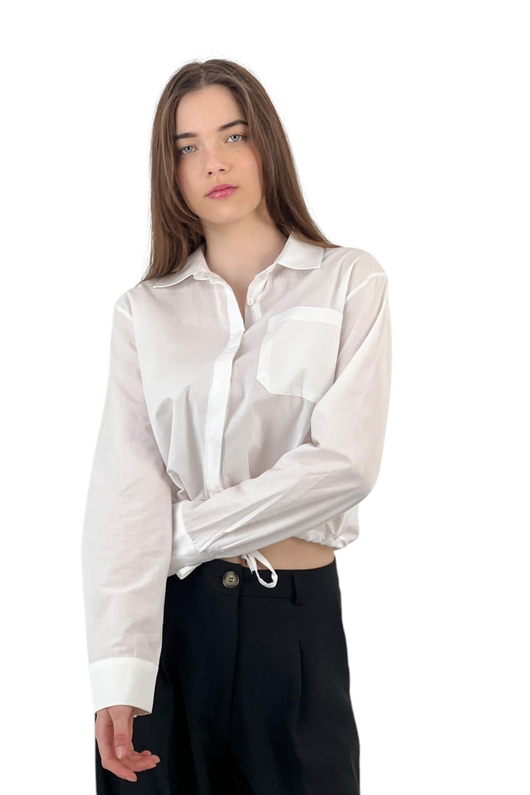 Ruffle Detailed Lace-up Shirt - Four Color Options