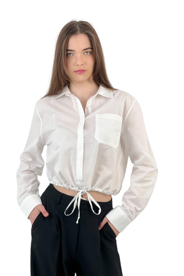 Ruffle Detailed Lace-up Shirt - Four Color Options