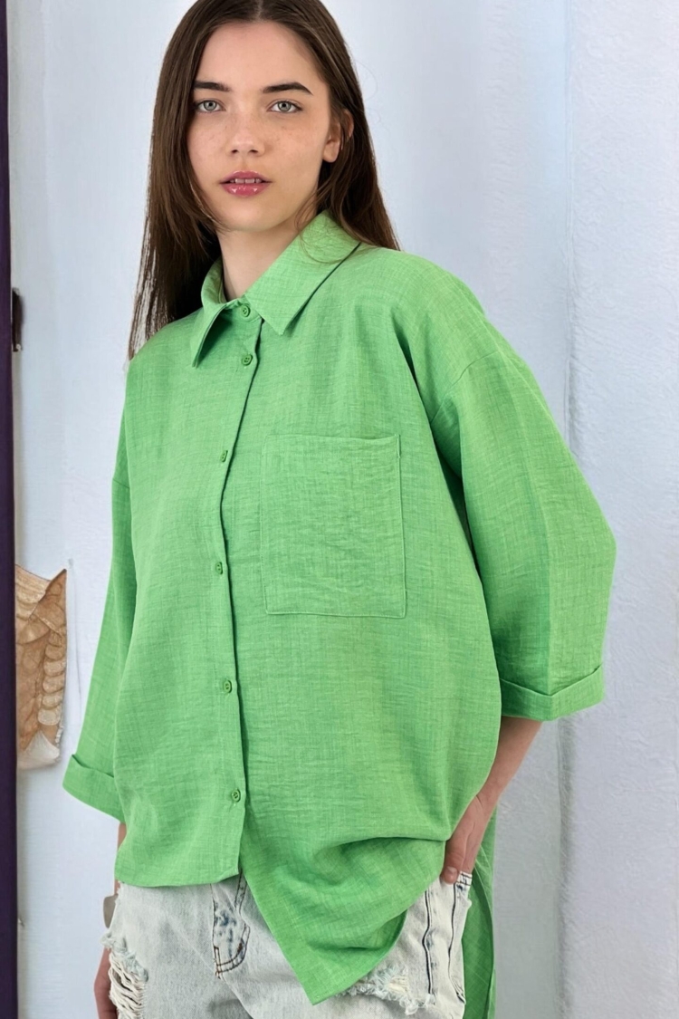 Cutout Draped Shirt - MISS POEM - Globality Store - Women Clothes Wholesale Turkey