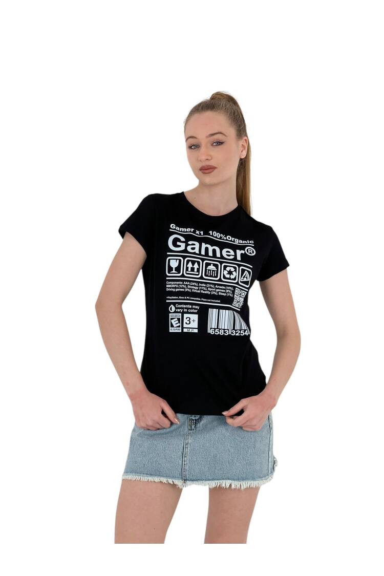 Gamer Printed Short Sleeve Summer White T-Shirt