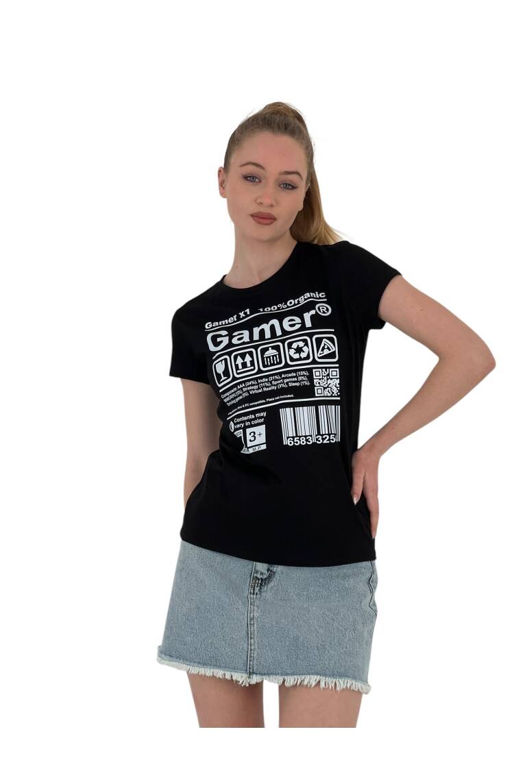 Gamer Printed Short Sleeve Summer White T-Shirt