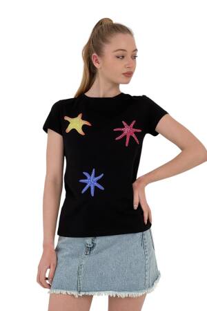 Star Printed Short Sleeve SummerT-Shirt