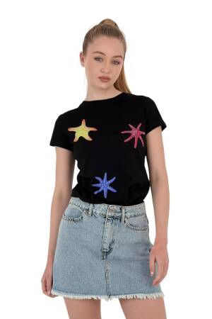 Star Printed Short Sleeve SummerT-Shirt