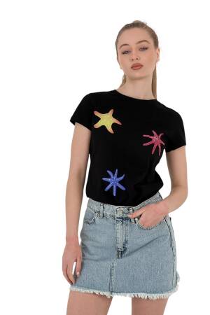 Star Printed Short Sleeve SummerT-Shirt