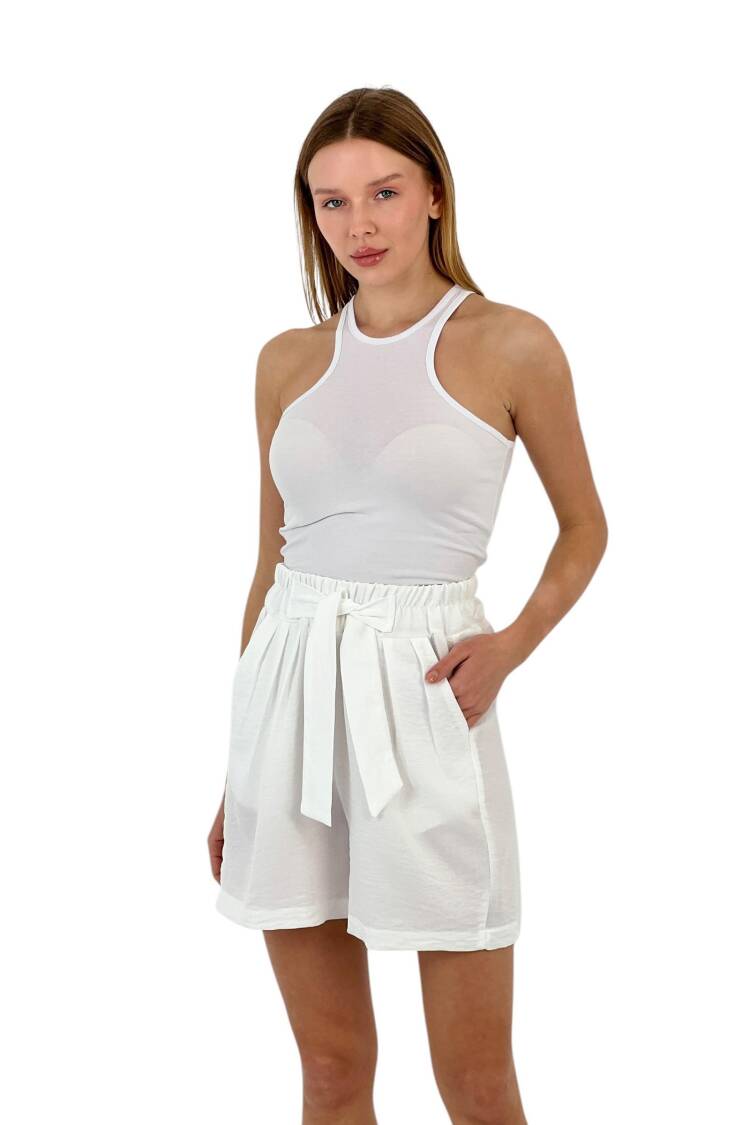 Belted High Waist Shorts