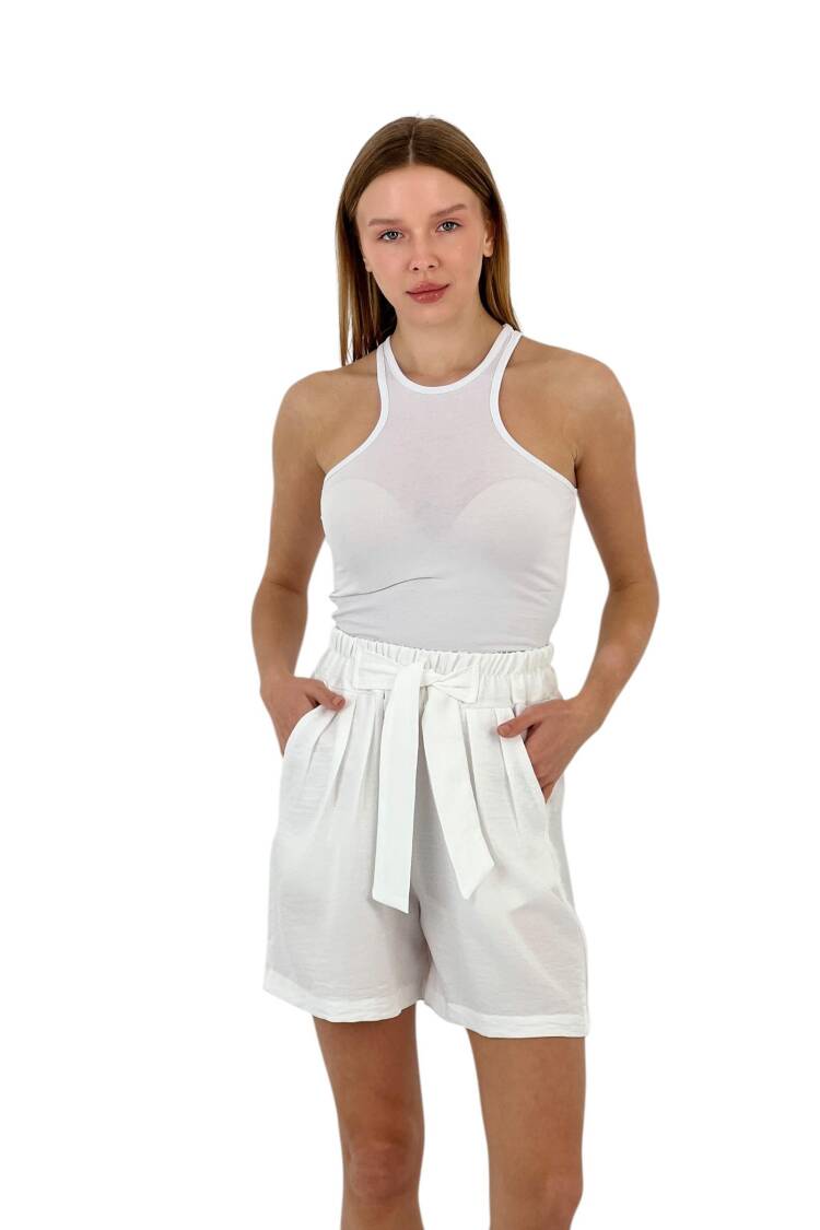 Belted High Waist Shorts
