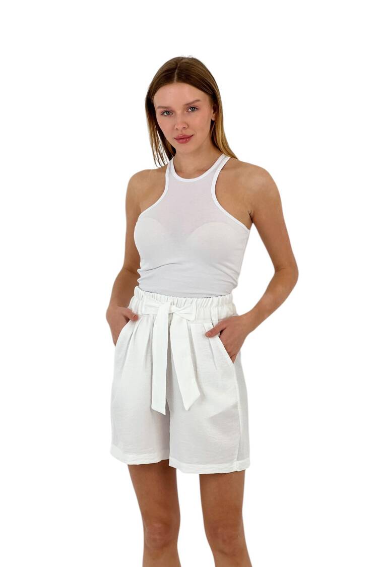Belted High Waist Shorts - MISS POEM - Globality Store - Women Clothes Wholesale Turkey