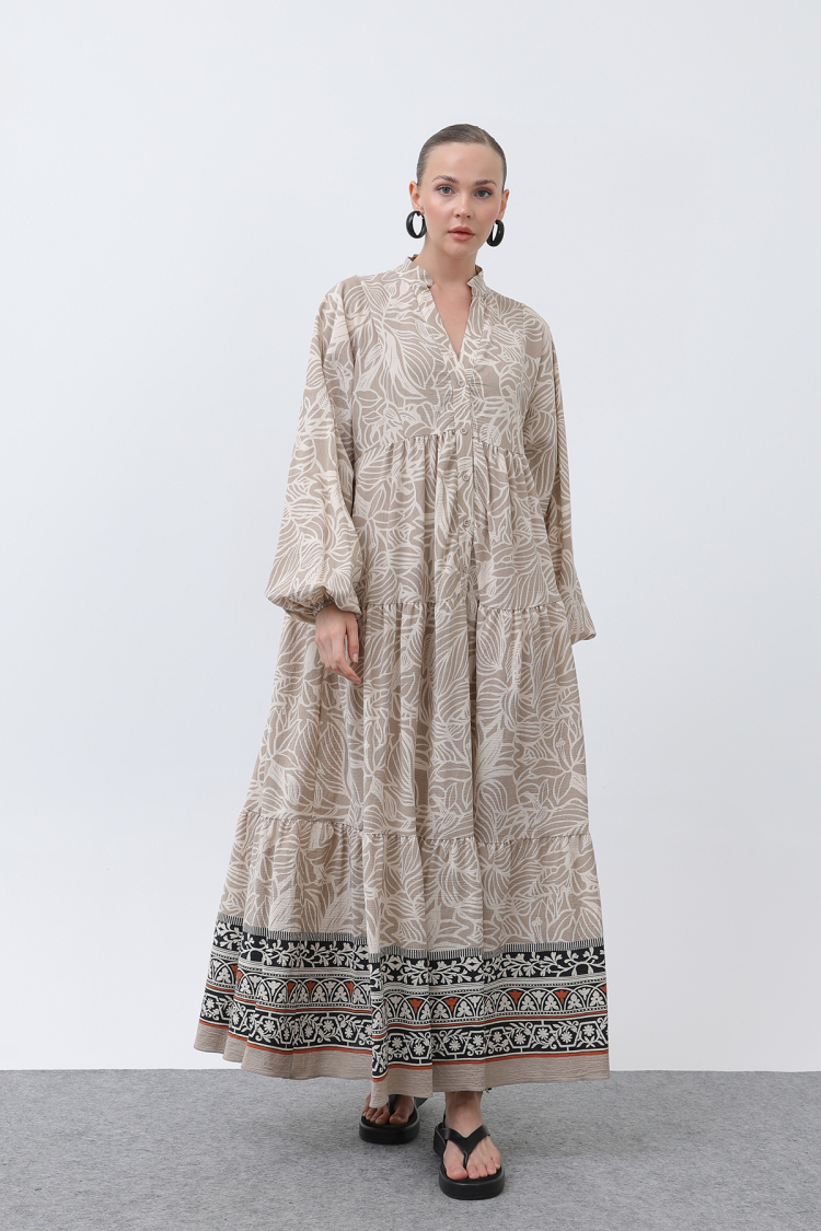 Women's Patterned Dress - SOUL - Globality Store - Women Clothes Wholesale Turkey