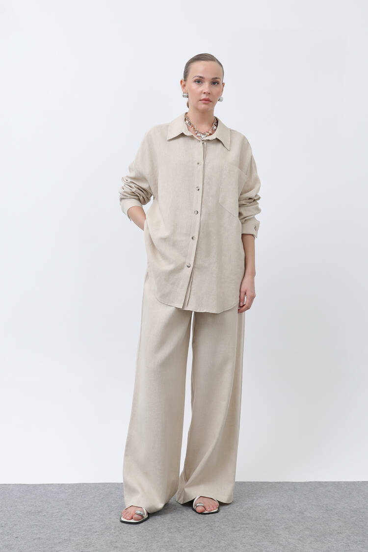 Women's Basic Linen Shirt - SOUL - Globality Store - Women Clothes Wholesale Turkey