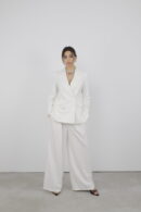 Trousers Pleated Slaze - Cream Rouge - Globality Store - Women Clothes Wholesale Turkey