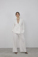Trousers Pleated Slaze - Cream Rouge - Globality Store - Women Clothes Wholesale Turkey