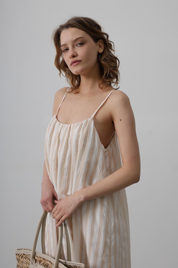 Strap Line Pattern Dress