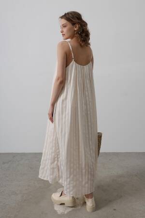 Strap Line Pattern Dress - Reyon - Globality Store - Women Clothes Wholesale Turkey